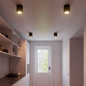 Nordlux LED plafondspot Landon Smart, zwart, hoogte 14 cm