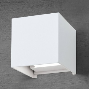 ORION Kubusvormig LED buitenwandlamp Cube in wit