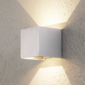 ORION LED buitenwandlamp Cube up/down 10cm aluminium