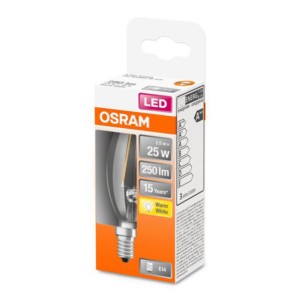 OSRAM Classic B LED lamp E14 2,5W 2.700K helder