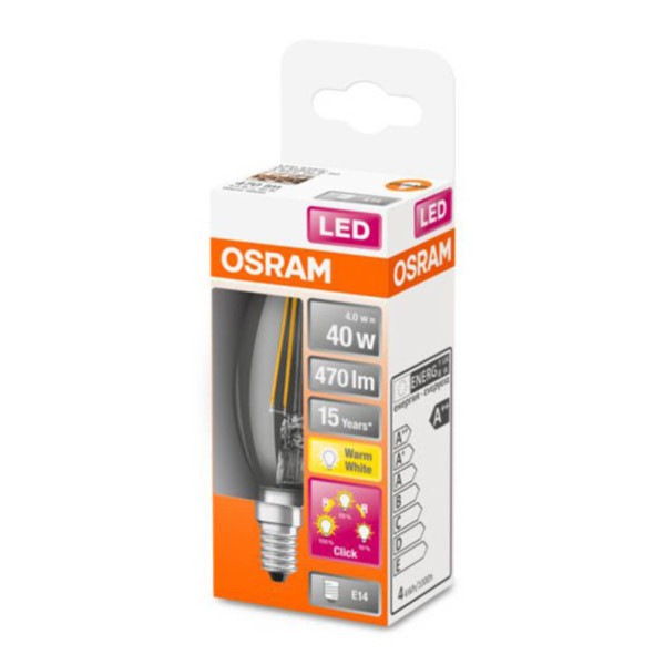 Osram classic b led lamp e14 4w 827 3-step-dim