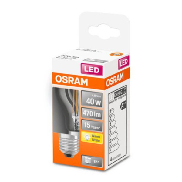 Osram classic p led lamp e27 4w 2. 700k helder