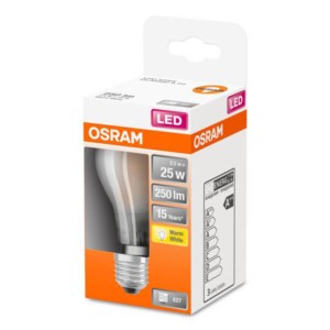 OSRAM ClassicA LED lamp E27 2,5W 2.700K mat