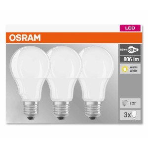 OSRAM E27 9W 827 Led-lamp mat 3-delige set