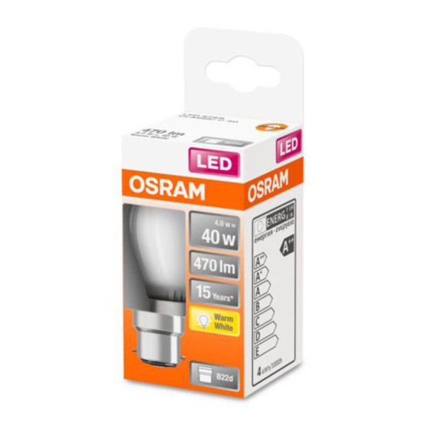 Osram led druppellamp b22d 4w 2. 700k mat