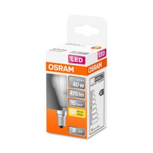 OSRAM LED druppellamp E14 4,9W 827 Star, mat