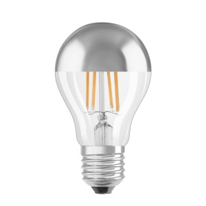 OSRAM LED lamp E27 6,5W Mirror silver 2.700K