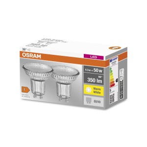 OSRAM LED reflector GU10 PAR16 4,3W 2.700K 36° 2er-set