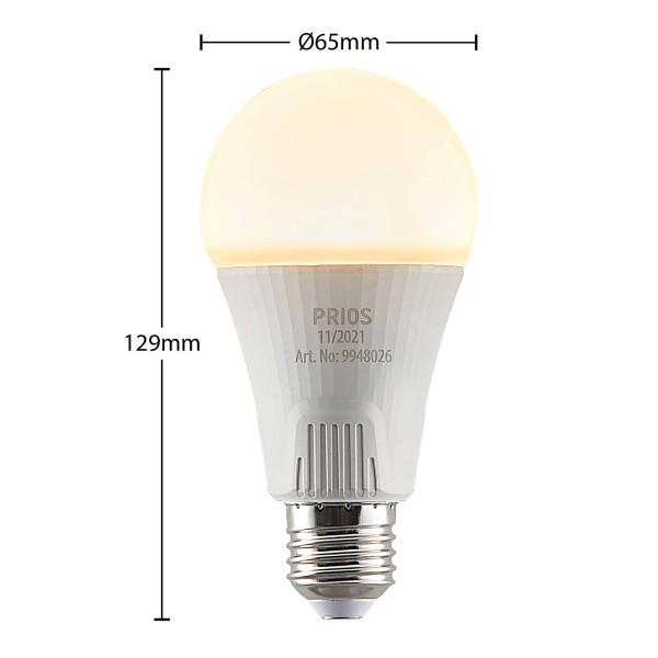 Prios led lamp e27 a60 15w wit 3. 000k