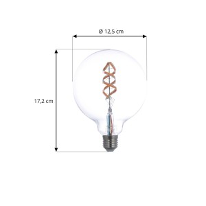 PRIOS Smart LED E27 G125 4W RGB WLAN tunable white