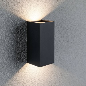 Paulmann Flame buitenwandlamp 2-lamps 22cm grijs