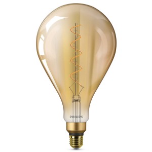 Philips E27 4,5W LED lamp Giant, warmwit, goud
