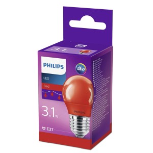 Philips E27 P45 ledlamp 3,1 W, rood