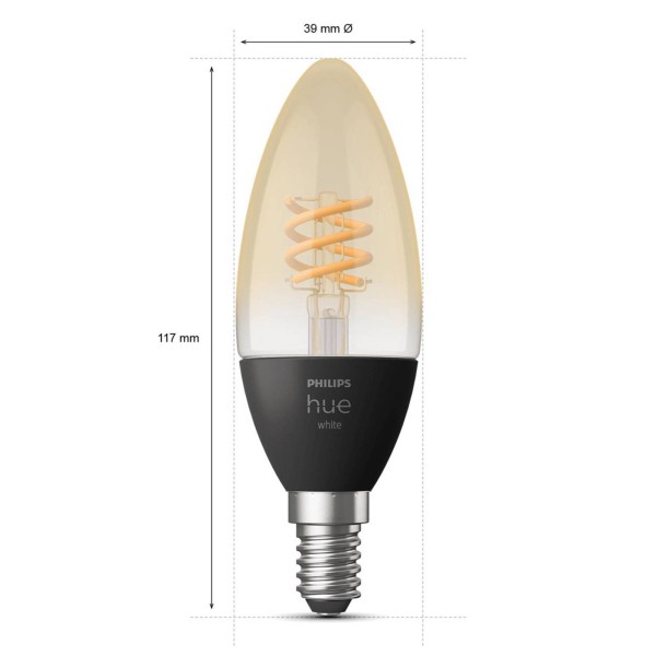 Philips hue kaarslamp white filament e14 45w 3