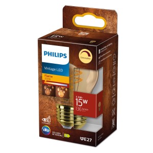 Philips LED Classic E27 P45 2,6W 1.800K goud dim