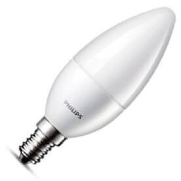 De philips kaarslamp led mat 5w (vervangt 40w) grote fitting e27 bestelt u eenvoudig online