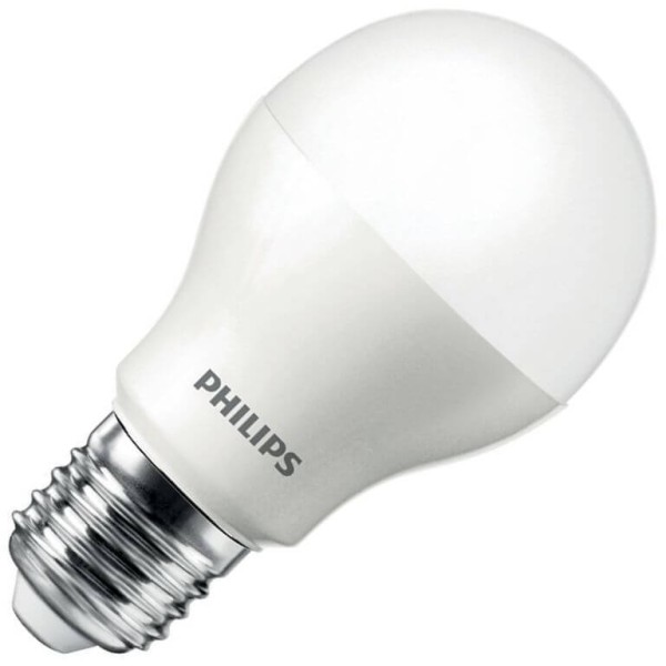 De philips standaardlamp led mat 8w (vervangt 60w) grote fitting e27 is verkrijgbaar in vermogen van 8w.  dit lijkt wellicht weinig