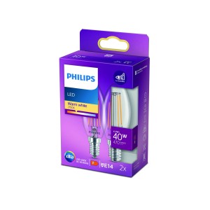 Philips LED kaars filament E14 4,3W 2.700K per 2