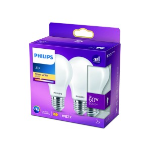 Philips LED lamp E27 7W 2.700K opaal 2 per pak
