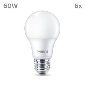 Philips LED lamp E27 8W 806lm 2.700K mat per 6
