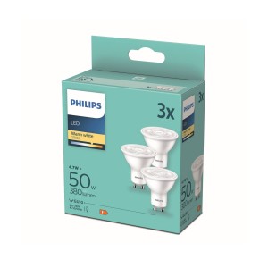 Philips LED reflector GU10 4,7W wit 2.700K 36° 3x