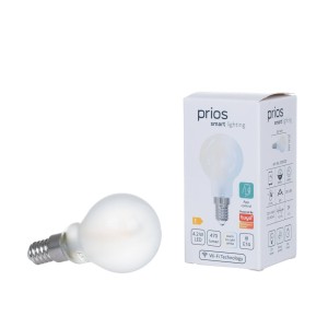 Prios LED E14-druppellamp 4,2W WLAN mat, 2 per set
