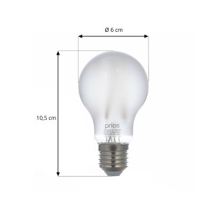 Prios LED E27-lamp A60 7W, WLAN, mat, per 2