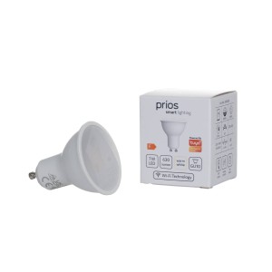 Prios LED GU10-lamp plastic 7W WLAN opaal 827 per2