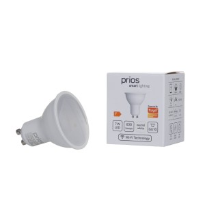Prios LED GU10-lamp plastic 7W WLAN opaal 840 per3