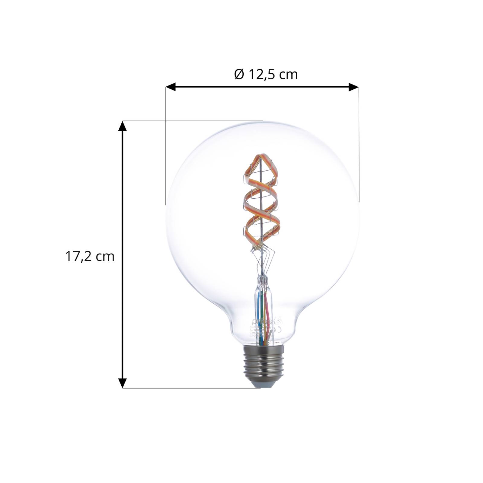 Prios LED filament E27 G125 4W RGBW WLAN per 3