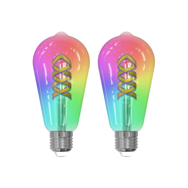 Prios led filament e27 st64 4w rgb wlan per 2