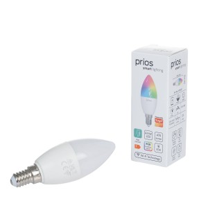Prios LED kaarslamp E14 4,9W RGBW WLAN mat, per 2