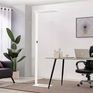 Prios Taronis LED kantoor vloerlamp, dimmer, wit
