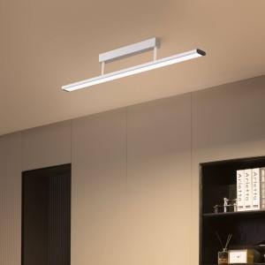Prios Yuela LED plafondlamp, DALI, 100 cm, zilver