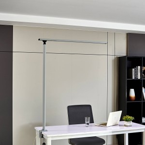 Prios Zyair LED kantoor klemlamp, zilver