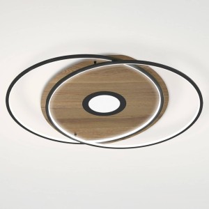 Q-Smart-Home Paul Neuhaus Q-AMIRA LED plafondlamp ovaal, bruin
