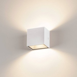 SLV Sitra Cube LED buitenwandlamp, wit