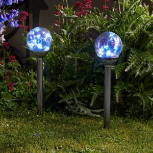 SMART GARDEN LED solar-grondspies lamp Firefly Opaal in 4/set