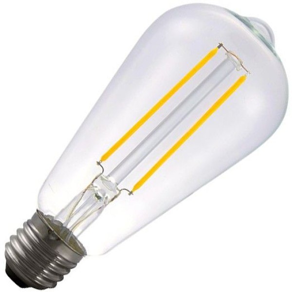 Edison led filament lamp met grote e27 fitting. De lamp verbruikt slechts 2