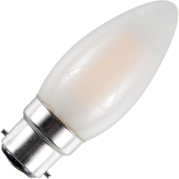 Led filament kaarslamp met b22d bajonetfitting van schiefer professional lighting (spl). De lamp is uitgevoerd in 1