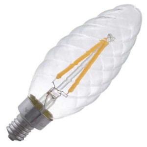 SPL | LED Kaarslamp gedraaid | Kleine fitting E14  | 2W Dimbaar