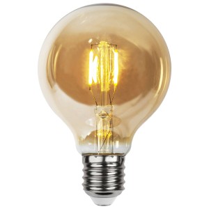 STAR TRADING LED lamp E27 0,23W G80 filament 24V amber 4/set