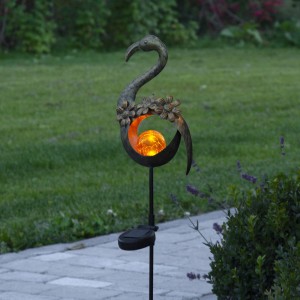 STAR TRADING LED solarlamp Melilla Bird in flamingo-vorm