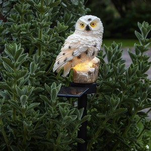 STAR TRADING LED solarlamp Owl met aardspies