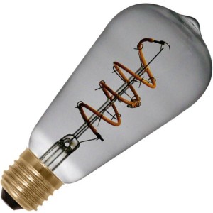 Segula Curved| LED Edison Lamp | Grote fitting E27 Dimbaar | 4W (vervangt 12W) Rookglas