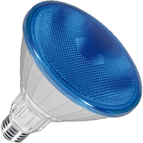 De segula spotlamp par38 led blauw 18w (vervangt 150w) grote fitting e27 is verkrijgbaar in 18w. Dit lijkt wellicht weinig