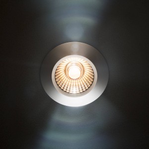 Sigor LED plafondinbouwspot Diled, Ø 6,7 cm, Dim-To-Warm, staal
