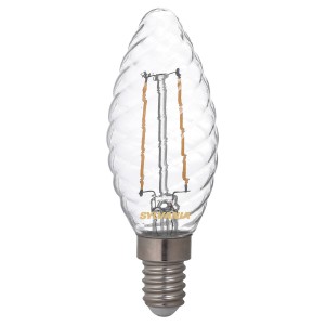 Sylvania LED kaarslamp E14 ToLEDo 2,5W 827 helder, gedraaid