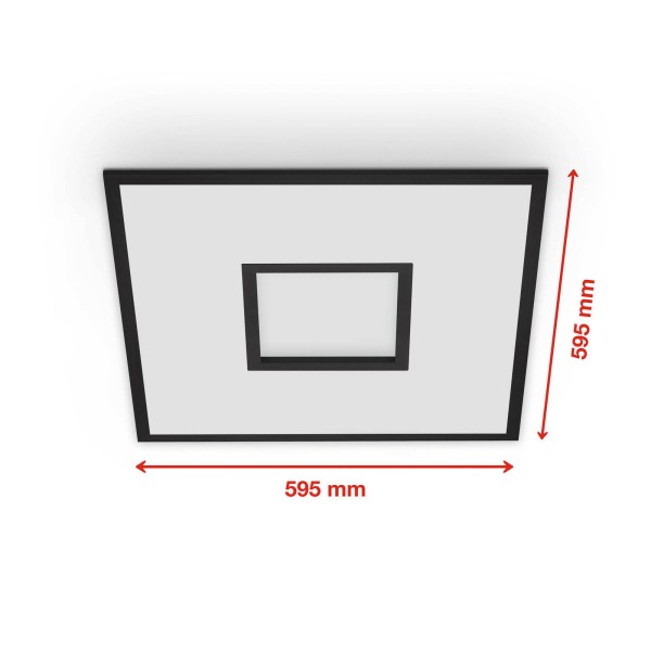 Telefunken led paneel centerback cct rgb 60x60cm zwart