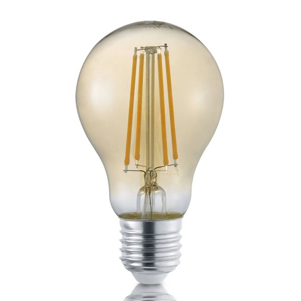 Trio lighting led filament lamp e27 8w goud switch dimmer 2. 700k